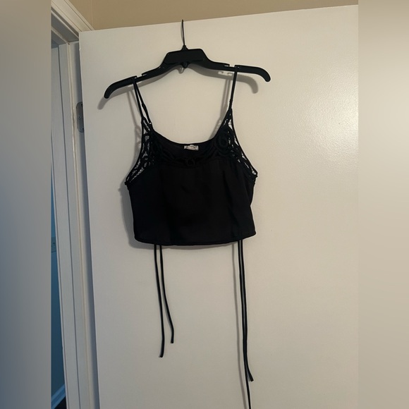 Free people dainty black satin top size XS - Picture 2 of 9